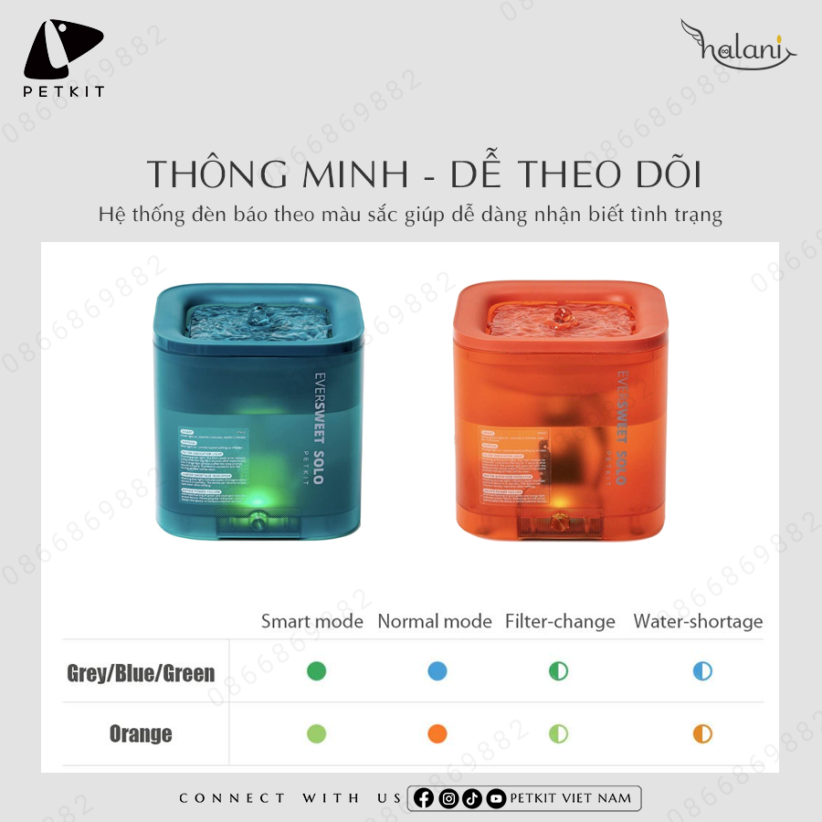 Máy nước eversweet solo cho mèo