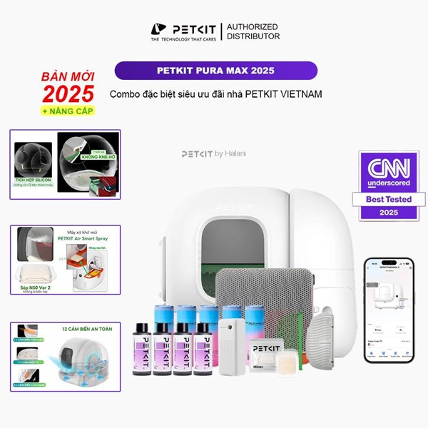 Gói combo đặc biệt PETKIT PURA MAX 2025 máy dọn vệ sinh tự động