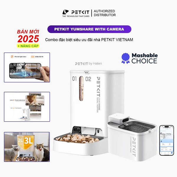 Combo máy ăn & máy nước mới nhất 2024 nhà PETKIT