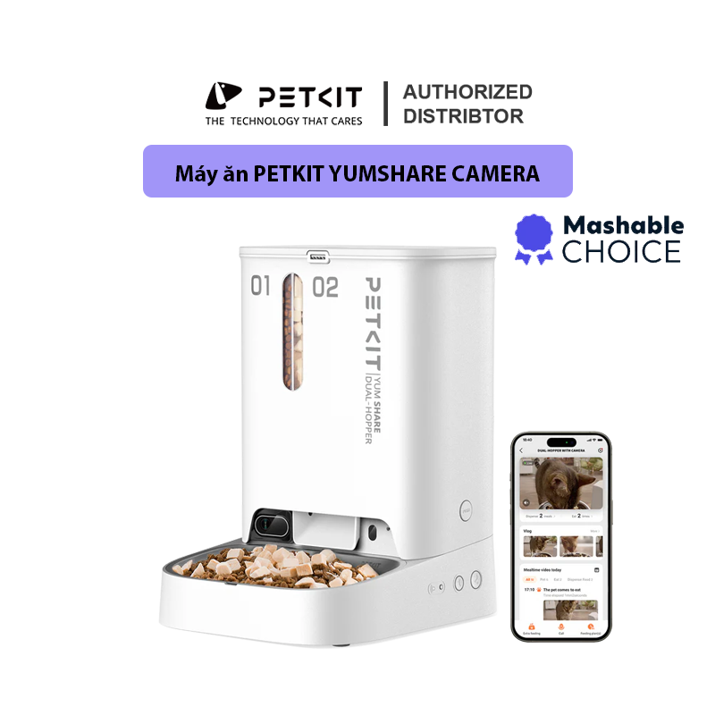 Máy ăn Petkit YumShare with Camera 2 ngăn dung tích 5 lít, phiên bản quốc tế chính hãng PETKIT