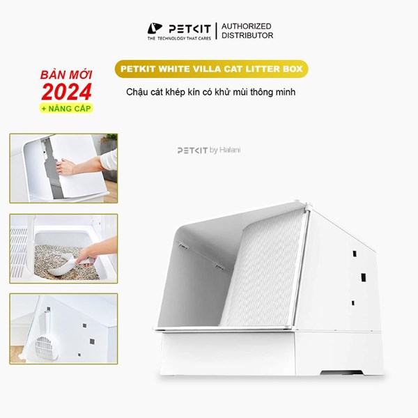 Chậu vệ sinh có nắp White Villa Cat Litter Box